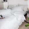 DM807Q | Queen Size 6 piece Duvet Cover Set Ruffled Bedding 100% Cotton