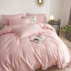 DM808Q | Queen Size 6 piece Duvet Cover Set Ruffled Bedding 100% Cotton