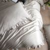 DM809Q | Queen Size 6 piece Duvet Cover Set Ruffled Bedding 100% Cotton