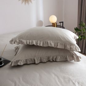 DM809Q | Queen Size 6 piece Duvet Cover Set Ruffled Bedding 100% Cotton