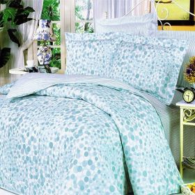 Blancho Bedding - [Blue Bubbles] 100% Cotton 5PC Comforter Set (Full Size)