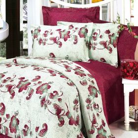 Blancho Bedding - [China Red] 100% Cotton 4PC Duvet Cover Set (Full Size)(Comforter not included)