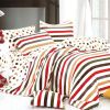 Blancho Bedding - [Rainbow Dots & Stripe] Luxury 5PC Comforter Set Combo 300GSM (Queen Size)