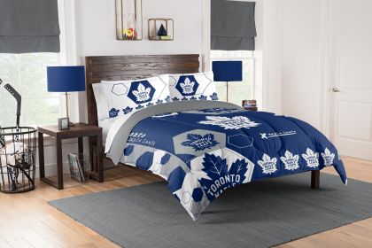 Maple Leafs OFFICIAL NHL "Hexagon" Full/Queen Comforter & Shams Set;  86" x 86"