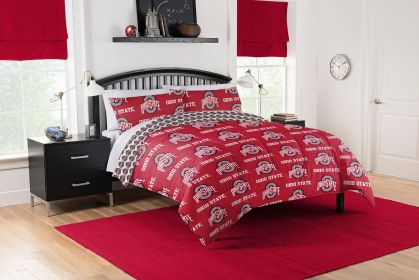 Ohio State University Buckeyes  Rotary Queen Bed In a Bag Set