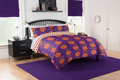Clemson Tigers  Rotary Queen Bed In a Bag Set