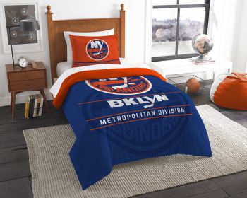 Islanders OFFICIAL National Hockey League, Bedding, "Draft" Twin Printed Comforter (64"x 86") & 1 Sham (24"x 30") Set by The Northwest Company