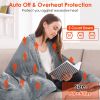 59 Plus 51in Electric Heated Throw Flannel Heated Blanket with 10 Heat Settings Auto off Washable for Home Office Usage